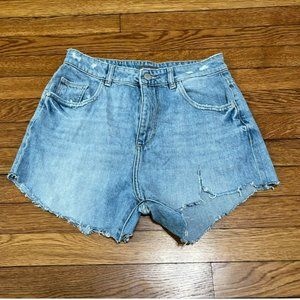 DL1961 Denim Shorts Womens Size 27 Perfect Fit Susie High Rise Tapered Fringe